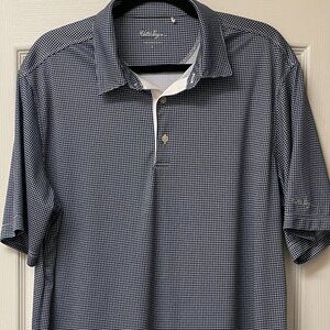 Walter Hagen Golf Men's Large Black/White Print Short-Sleeves Polo